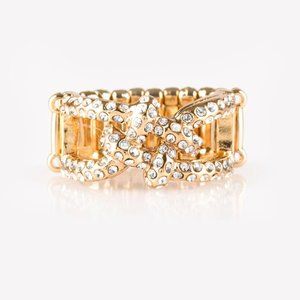 Gold Paparazzi Rhinestone Ring